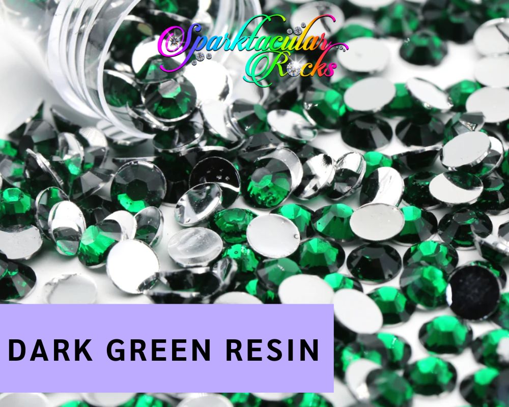 DARK GREEN RESIN RHINESTONES