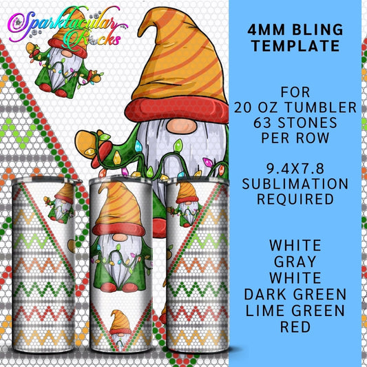 6 Bling Tumbler Template | ss16 4mm | bling template | bling | 63 stones per row | 20 oz straight tumbler | rhinestone template